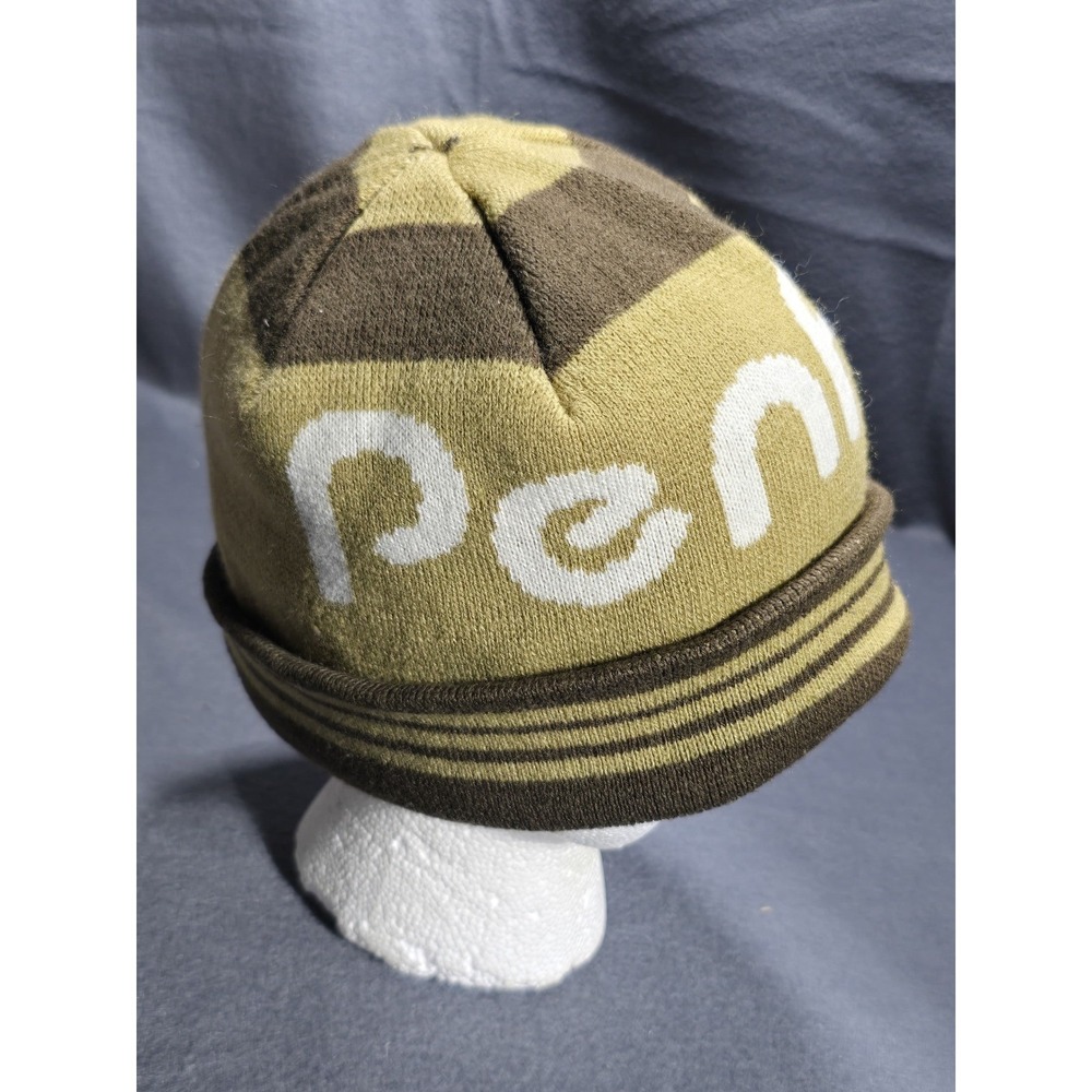 Penfield Beanie Hat Brown‎ and Tan Knit Winter Cap Toque Ski Y2K